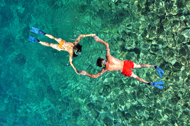 Romantic couple snorkeling in Phuket, Thailand